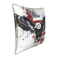thumbnail image 2 of Susaid American Flag Eagle Art Print Velvet Throw Pillow Covers Home Art Deco Pillowcase Square Pillow Case Cushion Cover for Bed Sofa Living Room Car Indoor and Outdoor-20"x20", 2 of 8