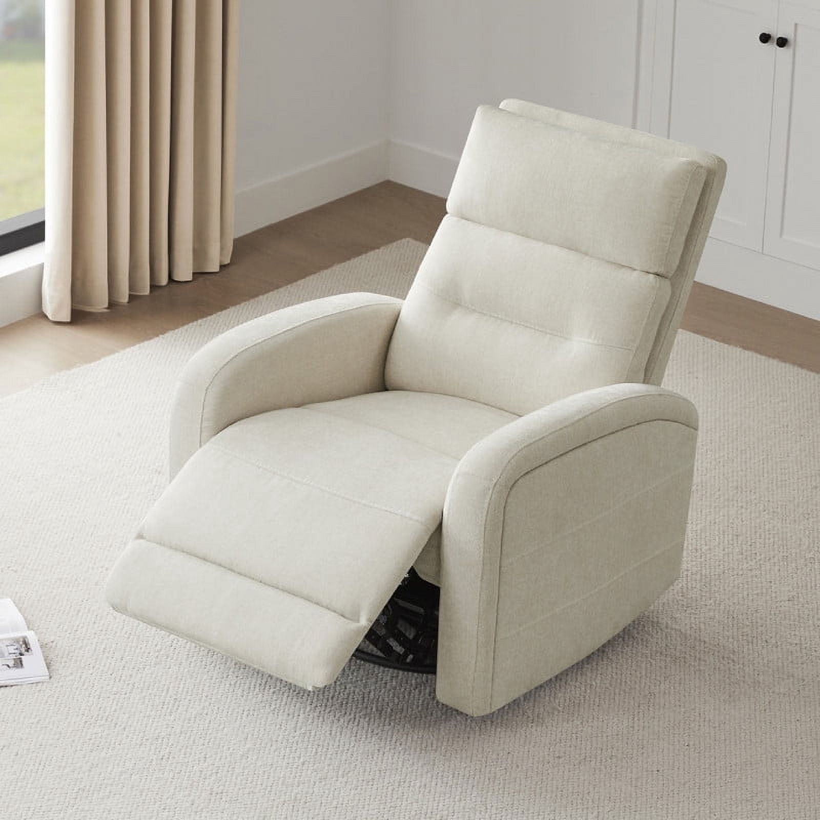 CHITA Power Glider Recliner Chair, 270° Swivel Recliner with USB & Type-C Charge for Nursery, Fabric in Linen