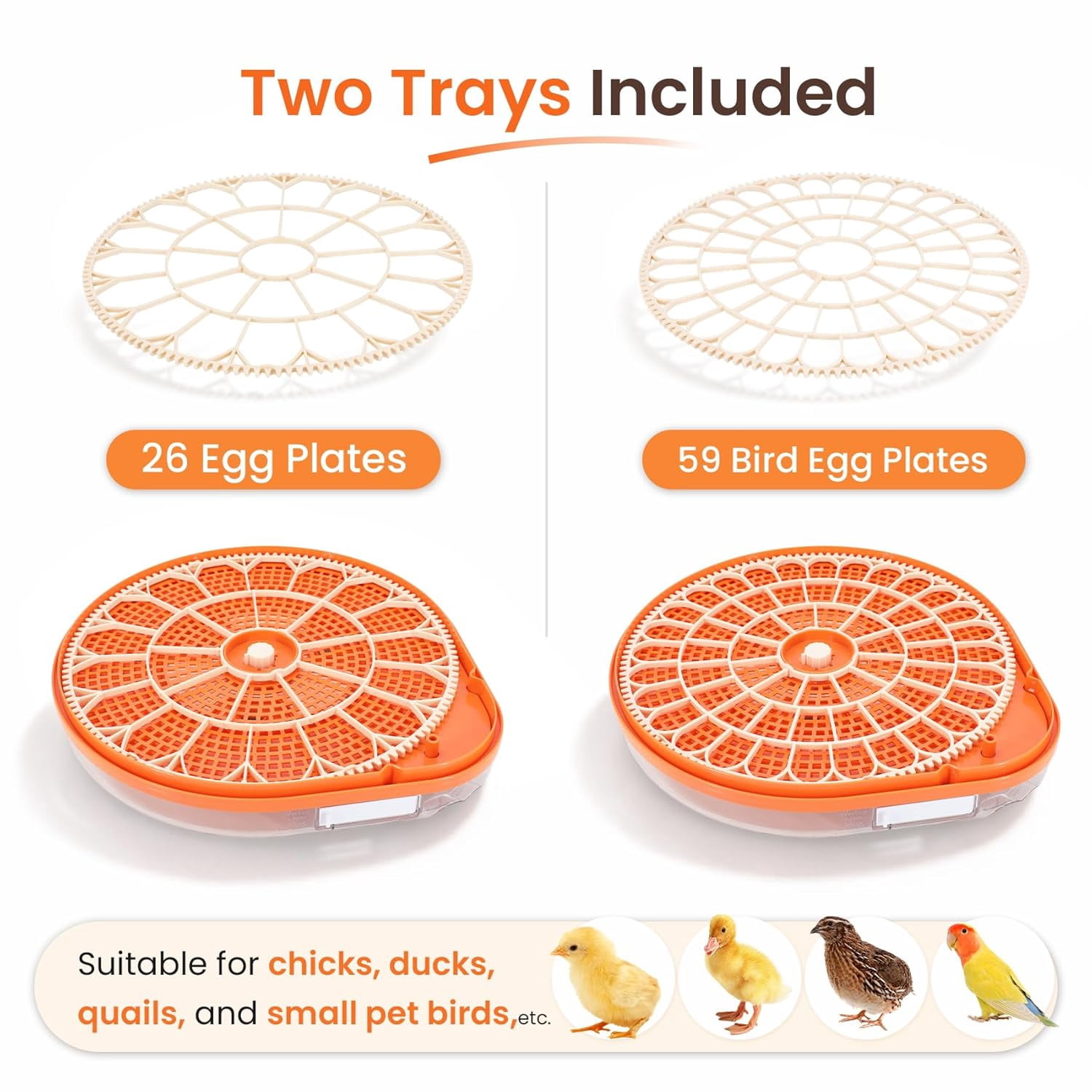 2026 New Smart Chicken Egg Incubator with Voice Control, 26 Chicken/59 Bird Incubators for Hatching Eggs, Automatic Egg Turner with Thermometer Seat and Humidity Control, Built-in Water Reservoir