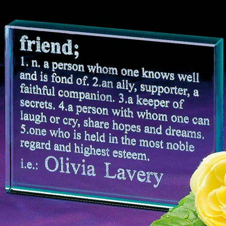 Personalized Friend Definition Glass Block