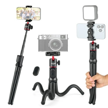 JoHalF Phone Tripod Flexible Selfie Stick-Octopus Camera Tripod Extendable Cell Phone Tripod Stand with Remote, 360° Rotation Portable Travel Tripod for Smartphone Vlog Camera Video Recording
