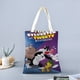 thumbnail image 2 of Sylvester and Tweety Pie Bolso de tela con estampado de lienzo para mujer, bolsa de compras reutilizable y estética, con cremallera interior, regalo para mujer,38*45cm., 2 of 6