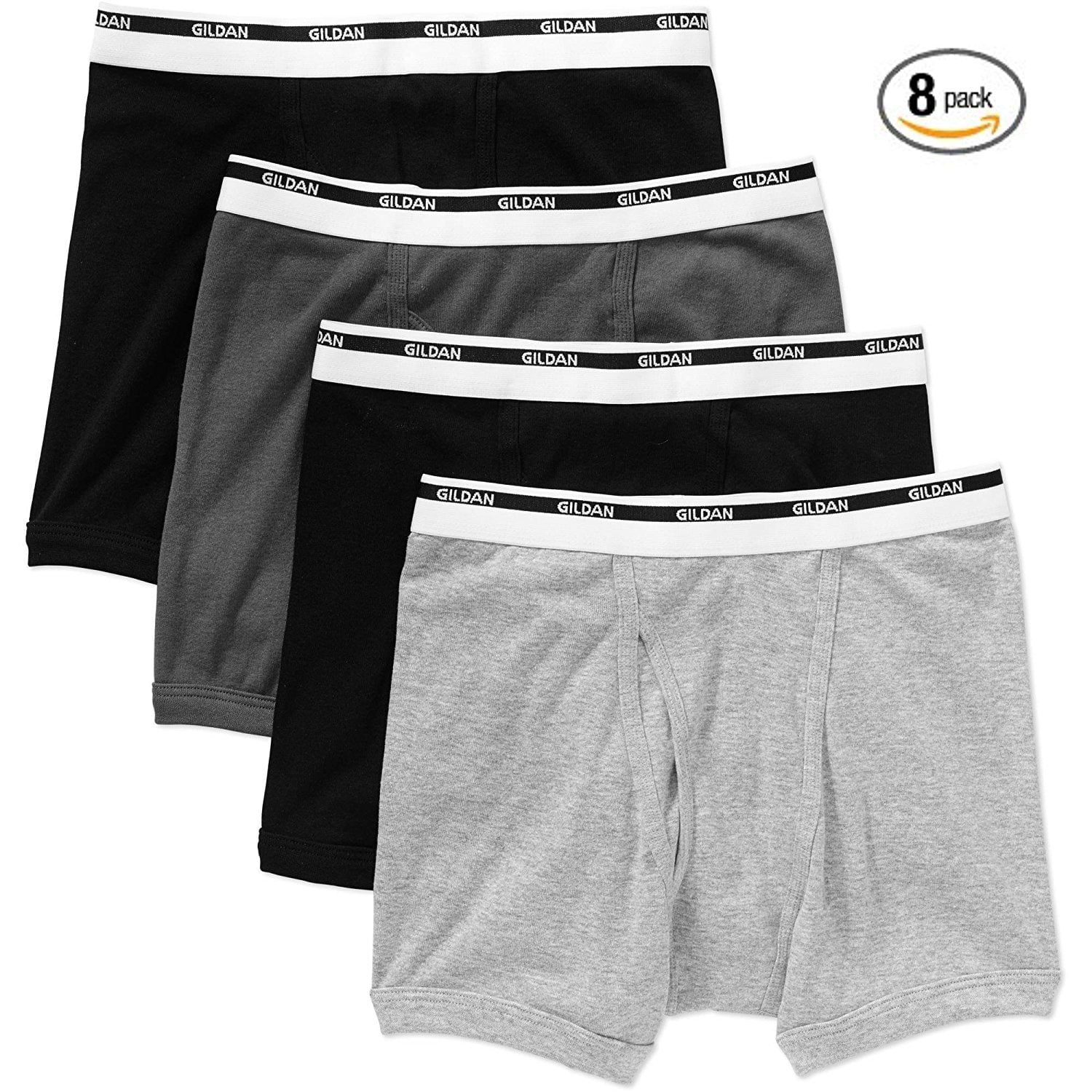 Gildan Men's Boxer Briefs Premium Cotton Underwear 8-Pack