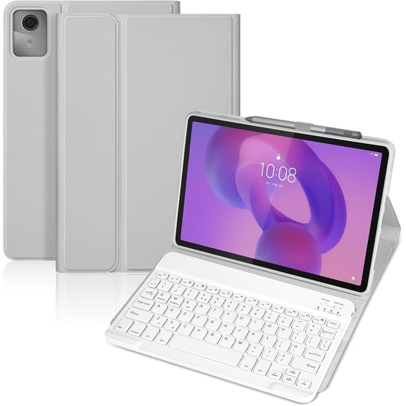 Keyboard Case for Lenovo Idea Tab 11" 2025, Detachable Bluetooth Case with Keyboard for Lenovo Idea Tab 11 Inch (TB336ZU/TB336FU), Slim Smart Cover with Pen Holder (Grey)
