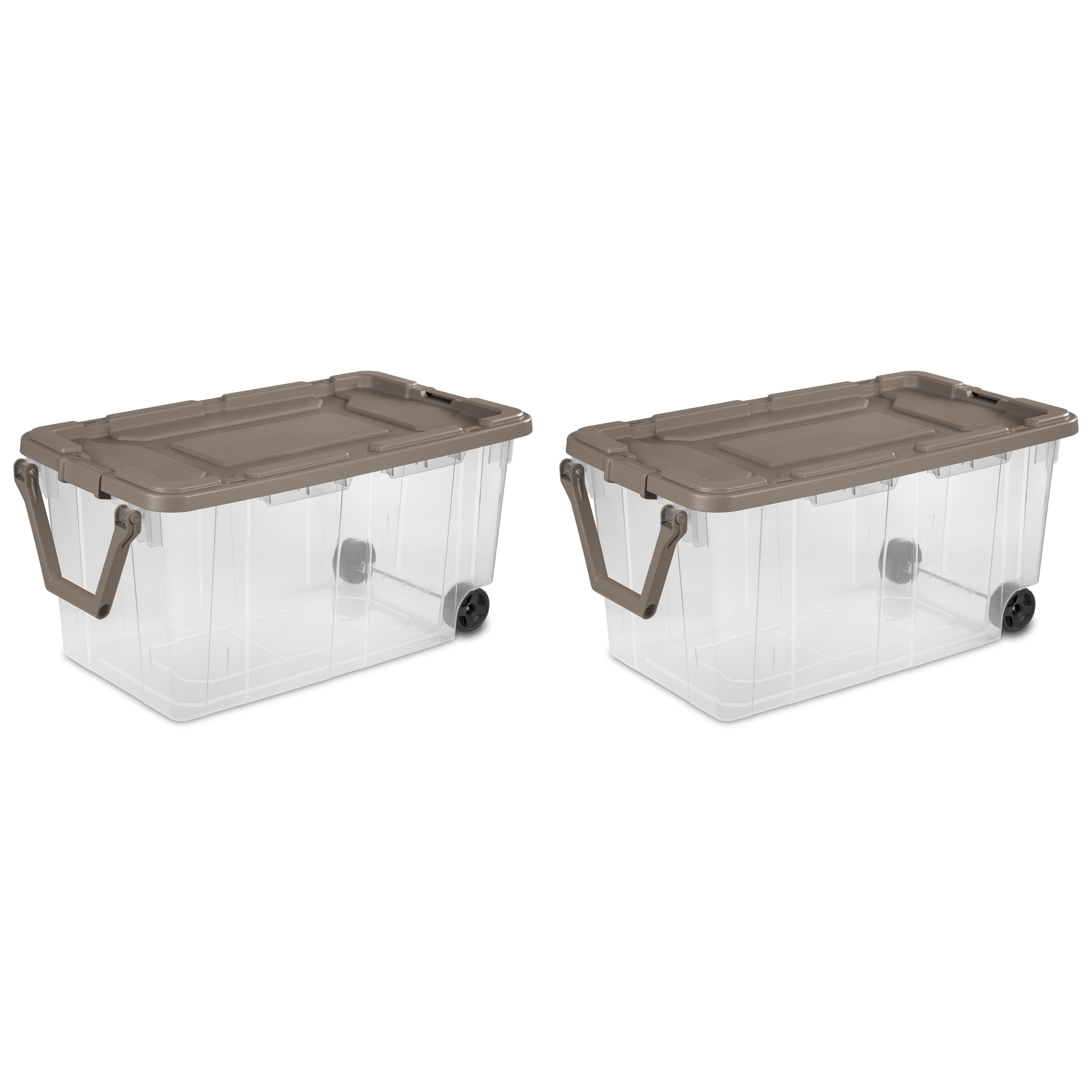 Details about   HOT DEAL Storage Container Stacker Box Taupe Splash 6 Pack Totes 30 Qt./28 L
