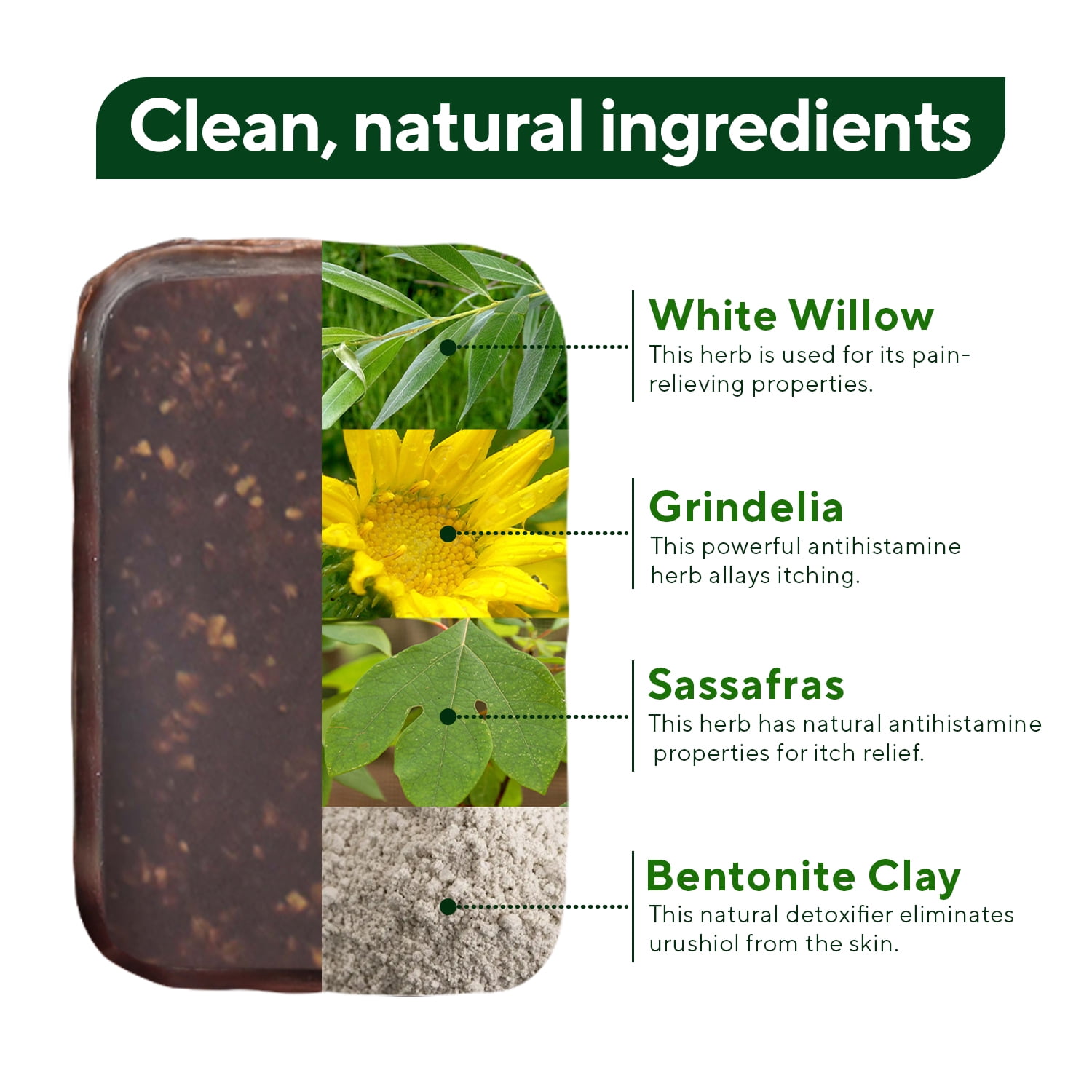 Marie Originals Poison Ivy & Oak Soap Bar | Natural Anti-Itch Cleanser for Poison Ivy, Sumac & Insect Bites | 2.9 oz