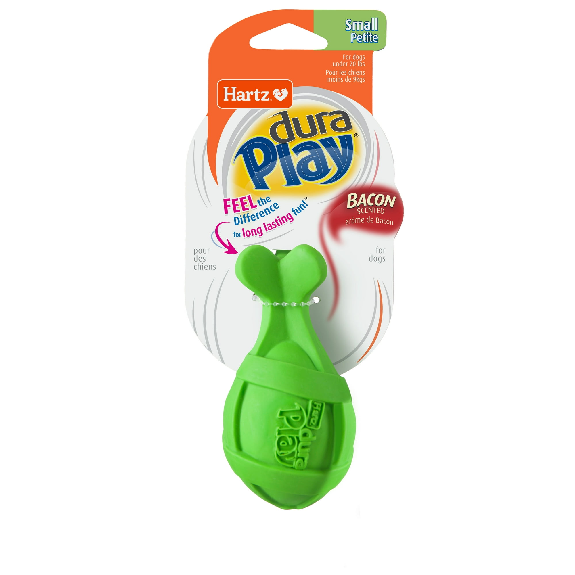 Hartz Dura Play Rocket Bacon Scented Latex Dog Toys, Small