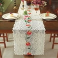 thumbnail image 7 of Sunyuer Christmas Table Runner 72 Inches - WhiteLace Snowflake Santa Claus Table Runner for Christmas Table Decorations - See-Through Xmas Table Runner for Winter Home Dining Room Decorations Indoor, 7 of 7