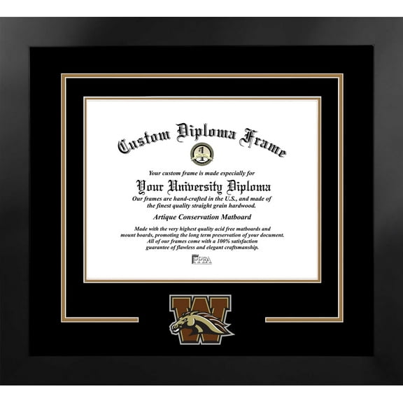 Western Michigan University 14w x 11h Spirit Diploma Manhattan Black Frame with Bonus Campus Images Lithograph (value savings $59)