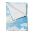 thumbnail image 2 of Flower Landscapes Soft Flannel Fleece Throw Blanket, Single Tree in the Greenery, Cozy Plush for Indoor and Outdoor Use, 60" x 80", Sky Blue Fern Green, by Ambesonne, 2 of 5