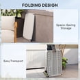 thumbnail image 3 of Portable Folding Patio Side Table, 6-Level Adjustable Height Outdoor Bistro Table with HDPE Top and Metal Frame, 29.9"L x 19.7"W White Table for Balcony, Garden, Poolside, 3 of 7