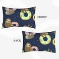 thumbnail image 4 of Naloa Sloth with Donuts Pillowcase, Throw Pillowcase, Wrinkle-Free, Stain-Resistant with Hidden Zipper for Bedroom Sofa - 14"x20", 4 of 9