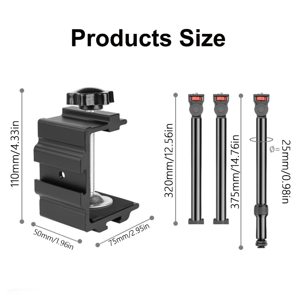 JZROCKER Heavy Duty Microphones Desk Arm for Broadcasters Adjustable Clamp and Angle