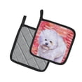 thumbnail image 2 of Caroline's Treasures Bichon Frise Love Pair of Pot Holders, 2 of 3