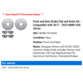 thumbnail image 2 of Front and Rear Brake Pad and Rotor Kit - Compatible with 2017 - 2023 BMW 530i xDrive 2018 2019 2020 2021 2022, 2 of 2