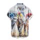thumbnail image 5 of Blusa y camisa de manga corta con cuello vuelto para hombre, blusa informal de moda con cuello vuelto, blusa estampada de manga corta con botones, blusa de poliéster para hombre, 5 of 6