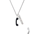 thumbnail image 2 of Delight Jewelry Silvertone Black Telephone Silvertone Live the Life You Have Imagined Bar Charm Necklace, 23", 2 of 4