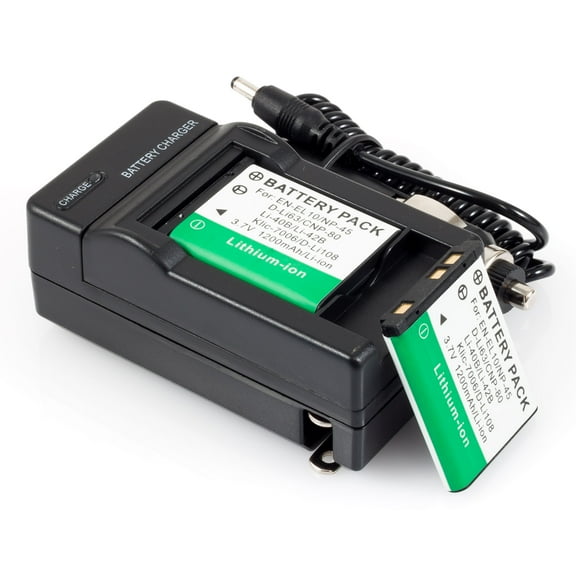 2 Battery   Charger for Olympus Li-40B Li-42B Nikon Coolpix S200 Fuji NP-45 NP45 EN-EL10 Stylus 850
