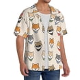 thumbnail image 2 of Pofeuu Shiba Head Face Print Mens Casual Short Sleeve Shirts Beach Summer Spread Collar Pocket Tops Men's Casual Short-sleeved Shirt-X-Large, 2 of 5