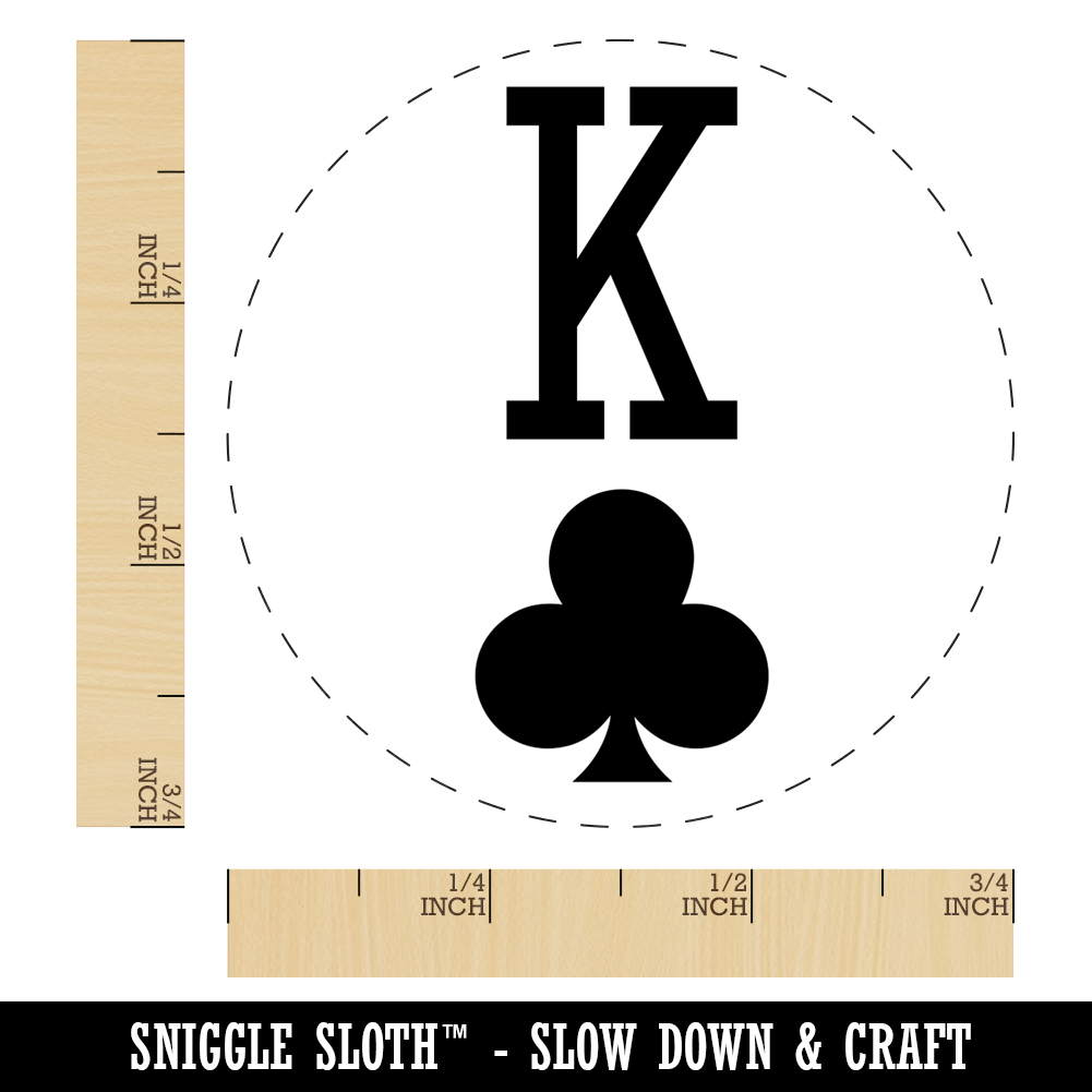King of Clubs Card Suit Self-Inking Rubber Stamp Ink Stamper - Black Ink - Small 3/4 Inch