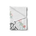 thumbnail image 2 of Valentines Day Soft Flannel Fleece Throw Blanket, Floral Flowers Buds Roses Tulips Circled Frame Valentine Hearts, Cozy Plush for Indoor and Outdoor Use, 70" x 90", White and Black, by Ambesonne, 2 of 5