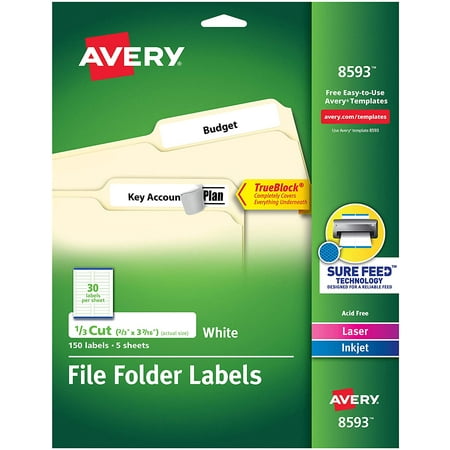 Avery filing labels 6505 template