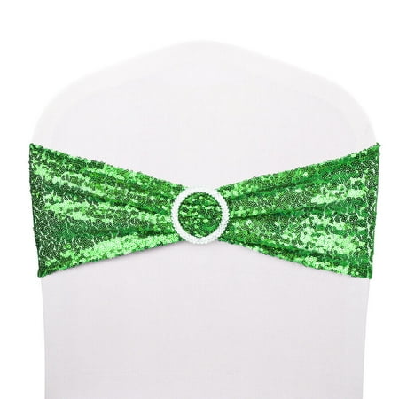 

10-100 Spandex Sequin Chair Cover Sashes Bows Bands Xmas Wedding Banquet Decor
