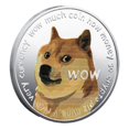 thumbnail image 1 of 6xDogecoin Doge Monedas Conmemorativas Coleccionistas Decoración De Exhibición De Escritorio Plata 6 piezas, 1 of 8