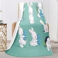 thumbnail image 4 of SeekLGT Easter Throw Blanket 28x39 Soft Cozy Flannel Bunny and Colorful Eggs Microfiber Blanket for Sofa Bed Couch, 4 of 9