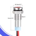 thumbnail image 2 of Uxcell AC/DC12V 6mm Luz indicadora LED de panel metálico rojo con cable de 150mm 3 unidades, 2 of 5