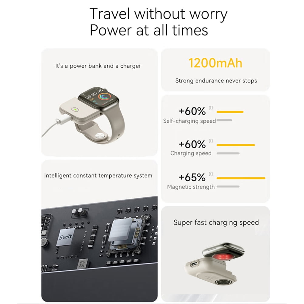 Portable Accessories Wireless Charger Mini Power Bank Sports charging case for AppleWatch