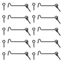 Uxcell 10-Pack Hook and Eye Latch for Door 3 Inch Carbon Steel Gate Latch Barn Door Lock Black Hook and Eye Gate Latch