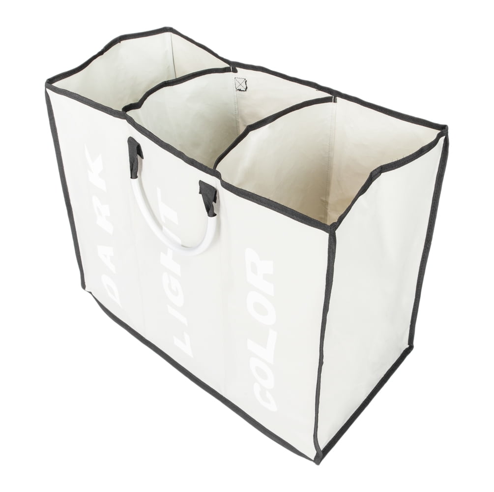 Private Jungle Three Lattice Large Capacity Laundry Basket Slim Laundry Baskets Dirty Laundry Hamper Basket Home Corner Bin,Light Gray