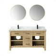 thumbnail image 6 of Vinnova Valencia 60" White Faux Stone Top Double Vanity in Washed Ash w/ Mirror, 6 of 10