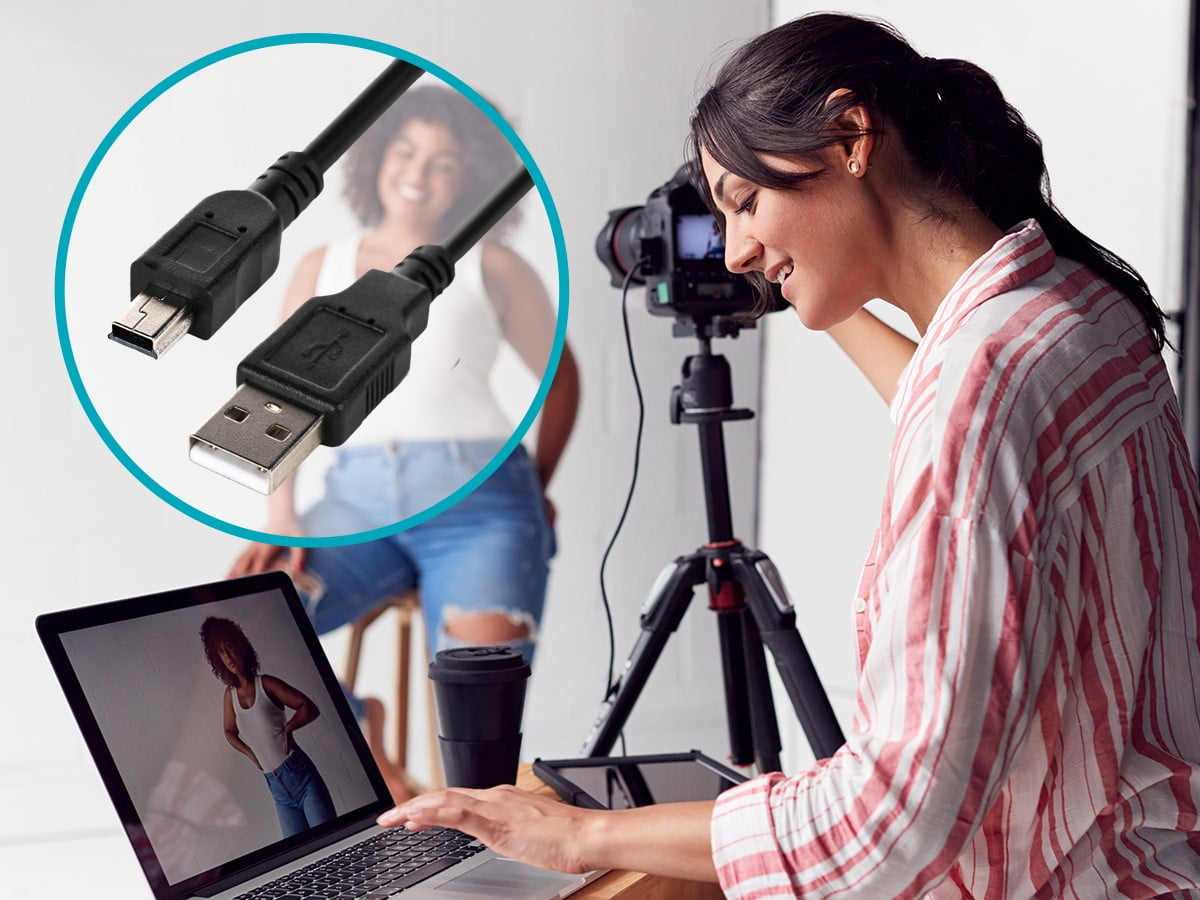 Monoprice USB A to Mini-B 2.0 Cable - 6 Feet - Black | 5-Pin 8/28AWG