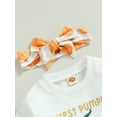 thumbnail image 5 of Halloween Infant Baby Girls Holiday Clothes Cutest Pumpkin Sweatshirts Long Pants Set Headband Fall Casual Outfits, 5 of 8