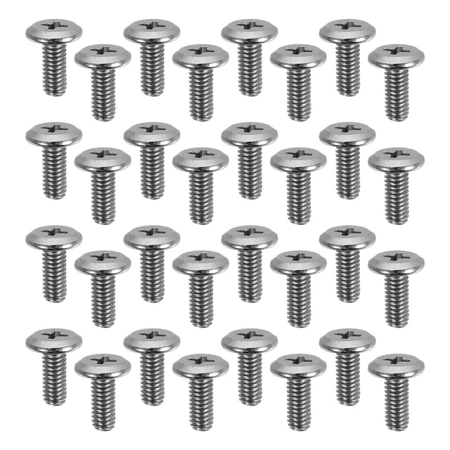 HAMPPLIES 100Pcs Silver Pan Head Screws Carbon Steel Outlet Screws For Secure Fastening Electrical Wall Socket