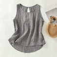 thumbnail image 2 of Bovemsi Women's Cotton Linen Camisole - Solid Color Pleated Sleeveless Vest, Versatile Outer/Inner Wear, Base Layer for Under Clothes, 2 of 7