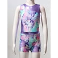 thumbnail image 5 of Sholeno Girls Gymnastics Leotards Matching Shorts Set 2 Piece Dance Tumbling Bodysuits Activewear Colorful Shadow 10, 5 of 7