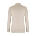 thumbnail image 5 of miqiqism Women's Crewneck Blouses Teen Girls Long Sleeves Sweater Juniors Comfy Pullover Tops Fashion Ribbed Knit Jumper Fashion Rhinestone Slim Fit Clothing,Beige,Small, 5 of 6