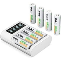 EBL 8-Pack 2800mAh AA Rechargeable Batteries   LCD Battery Charger