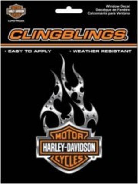 Harley-Davidson Brushed Silver Plastic Bar & Shield Logo Decal Die-Cut DC302062 