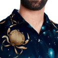 thumbnail image 5 of Cancer Constellation Men's Short Sleeve Poplin Shirt - Casual Printed Button Down Short Summer Beach Shirts Unisex940, 5 of 6