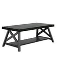 thumbnail image 2 of Weston Home Westyn Rustic X Base Wood Rectangular Coffee Table, Black, 2 of 4