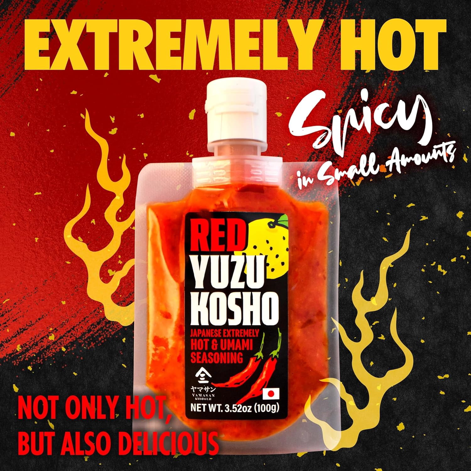 Yamasan Yuzu Kosho Japanese Spicy Red Pepper Paste, Umami Seasoning, 3.52oz