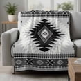 thumbnail image 2 of Gray Boho Blanket Soft Cozy Warm Throw Blanket for Couch, Plush Fuzzy Flannel Fleece Blankets for Sofa, Southwestern Ethnic Abstract Geometric Bed Blankets Lightweight Gifts for Women, 30"x40", 2 of 9