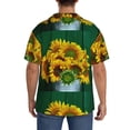 thumbnail image 3 of Fotbe Sunflowers in Bucket Camisa Estampada de Manga Corta para Hombre, Casual de Verano, Estilo Playero, Sin Arrugas-Small, 3 of 5