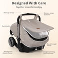 thumbnail image 5 of Baby Car Seat Cover, Caveen Muslin Infant Carseat Canopy, with Breathable Mesh Window, Universal Fit Most Car Seats, Grey, 5 of 8