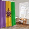 thumbnail image 4 of Mardi Gras Shower Curtain, Carnival Crown Purple Gold Green Waterproof Shower Curtain Set with 12 Hooks Lightweight Bath Curtains Fabric Bathroom Decor 48x72 Inches, 4 of 9