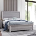 thumbnail image 2 of JERFIT Contemporary Queen Size Bed with Panel Headboard, Gray Wood Platform Bed Frame for Modern Rustic Bedroom, 2 of 5